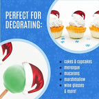 Sugar Robot Santa Hat Cupcake Toppers - Christmas Cake Decorations Edible - Christmas Cupcake Toppers - Cake Topper - Decoration Made in the USA - Premium Crafted - 24 Pcs Pack