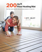 VEVOR Underfloor Heating Cable Kit, 200 sqft 240V, Smart Thermostat & Alarm, Easy Install for Tile, Stone & Vinyl Flooring