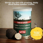 Terre di Tartufo Summer Truffle Carpaccio – Italian Black Summer Truffle Slices in Oil – Gourmet Ready-to-Use Truffle Garnish – Perfect for Pasta, Eggs & Risotto – 12.3oz (350g)