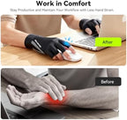 All-Around Copper Arthritis Gloves, Carpal Tunnel Pain Relief Gloves, Breathable & Anti-Slip Hand Compression Gloves for Rheumatoid, Tendonitis, Swelling, Fingerless Gloves Fit Men & Women 9.5"-10.2"