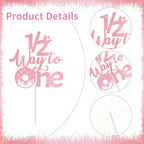 Half Birthday Decorations for Girls, Donut 1/2 Birthday Cake Topper for 6 Months Baby, Halfway to One Baby Girl Party Supplies