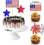 4th of July Cupcake Toppers Independence Day Decorations Patriotic Cupcake Picks for Party Supplies National Memorial Day American Flag Design Bake Favors Cheerleader Photo Props for Adults 18PCS