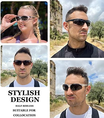 Eyekepper TR90 Unbreakable Sports Half-Rimless Bifocal Sunglasses Baseball Running Fishing Driving Golf Softball Hiking