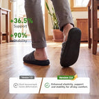 VeraCosy Mens Open-Toe Slippers Memory Foam Indoor Outdoor House Shoes