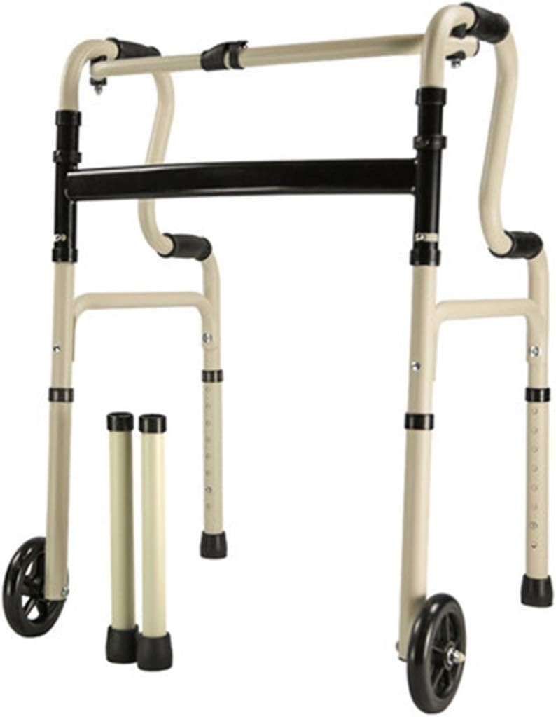 Walking Frame Folding Portable Aluminum Alloy Belt Wheel Without Wheel Dual-use/Multi-Function Walking Aid/Elderly Walker(