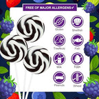 Black Swirl Lollipops 32 Pack, Black & White Candy Swirl Lollipops Individually Wrapped Suckers, Halloween Suckers Lollipops Candy Bulk – Trick or Treat, Blackberry Flavor