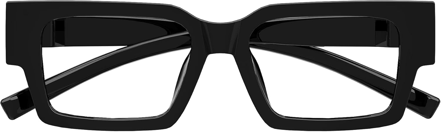 Eyekepper Modern Blue Light Blocking Reading Glasses Metalless Screwless Spring Hinges Computer Readers for Men and Women Black +2.25