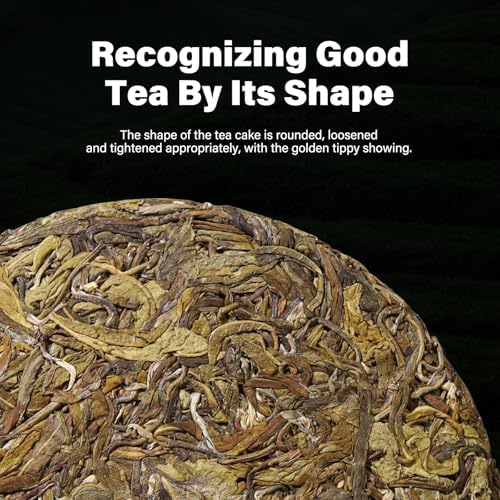 YUANSHENG Organic Raw Pu erh Tea Cake, 7.06 Oz USDA Certified Aged Fermented Pu-Erh Tea Cake, Chinese Yunnan Ancient Tree Puerh Black Tea for Daily Drink and Gift, Mellow & Smooth