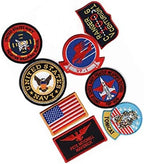 Pete Mitchell Navy Fighter Iron On Sew on Patch Set (8 PC Set)