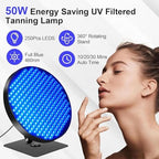 Tanning Lamp for Face and Body, Sun Lamp with Desktop Rotating Stand - 6 Energy Levels & Timer (5-30 Mins) Even Illumination for Natural Wheat & Antique Bronze Skin