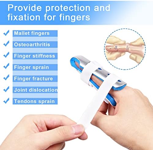 Sopito Finger Splint, 3PCS Finger Support Brace Stabilizer for Straightening Arthritis Knuckle Immobilization, Blue