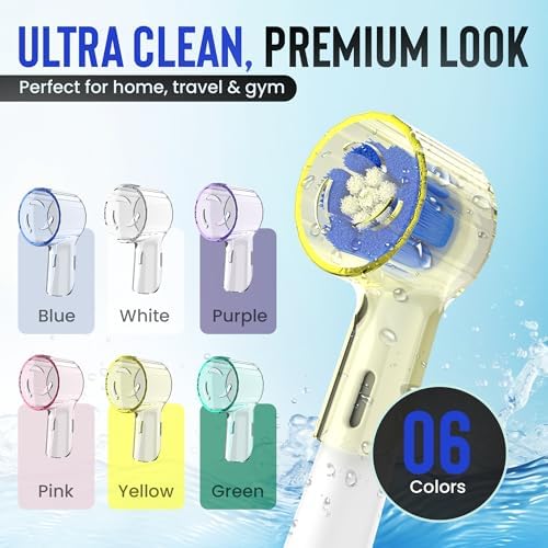 Kaymax 6 Pack Dustproof Protective Covers for Toothbrush Head Compatible with Oral B, Fits for Oral-B iO Series, Pro 1000, 1500, 5000, 7500 Electric Toothbrush, Protects and Convenient Travel