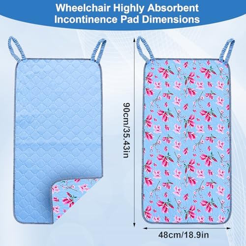 JFHNMLW Waterproof Highly Absorbent Incontinence Wheelchair Pads for Elderly (Sky Blue)