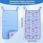 JFHNMLW Waterproof Highly Absorbent Incontinence Wheelchair Pads for Elderly (Sky Blue)