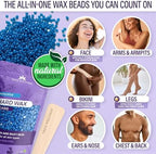 Tress Wellness Waxing Kit for Sensitive Skin, Safe for Face & Skin, Prep & Aftercare Spray, Easy to Use, At-Home Kit for Face, Bikini, Brazilian & Full Body - Digital Display, Black Purple Flower