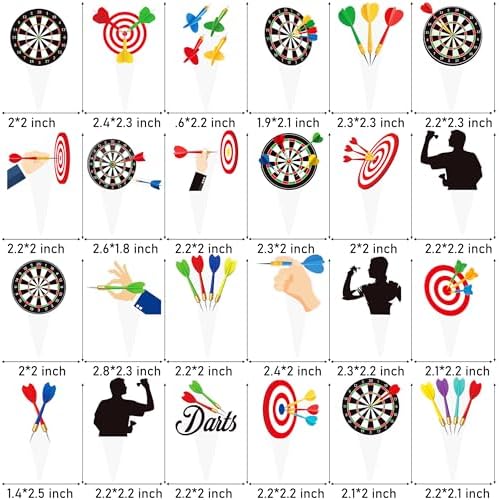 Dart Theme Party Cupcake Toppers 48pcs Dart Target Theme Cupcake Toppers for Dart Lovers Birthday Party Dart War Baby Shower Supplies
