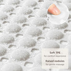 OTHWAY Bath Tub Shower Mat Non Slip, Bathtub Floor Liner Mats for Inside Shower Bathroom, Suction Cups and Drain Holes for Feet Scrubbing, Machine Washable, Soft on Feet, 35x16 Inch, White
