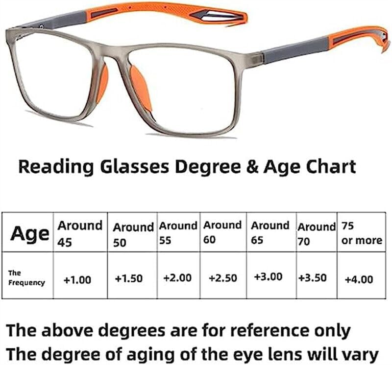 Reading Glasses,Certainow Reading Glasses,Men's Sports Ultra-Light Anti-Blue Light Presbyopic Glasses