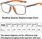 Reading Glasses,Certainow Reading Glasses,Men's Sports Ultra-Light Anti-Blue Light Presbyopic Glasses