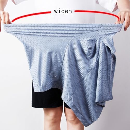 ElzEy 3 Packs Men's Boxer Briefs, Ice Silk Soft Underwear, Oversized Inner Pants Plus Size Boxershorts, 2XL-13XL (Color : Black, Size : XX-Large)