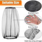 Funtery 12 Pcs Mosquito Head Mesh Face Fly Netting Hood Protecting Sun Fishing Hat with Net for Men Women(Gray)