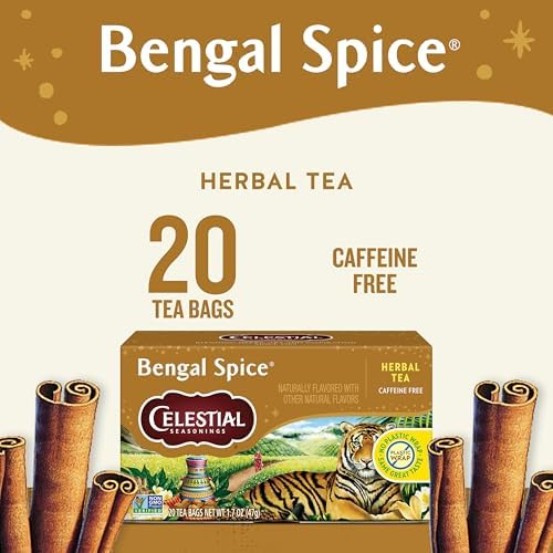 Celestial Seasonings Bengal Spice Herbal Tea, 20 Tea Bags Box