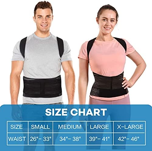 sicheer Posture Corrector for Women and Men Back Brace Straightener Shoulder Upright Support Trainer for Body Correction and Neck Pain Relief, Small(waist 26-33 inch)