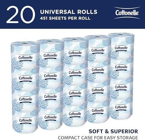 Cottonelle Professional Standard Roll Toilet Paper, Bulk (13135), 2-Ply, White, Compact for Easy Storage (20 Rolls of 451 Sheets, 9,020 Sheet Total)