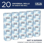 Cottonelle Professional Standard Roll Toilet Paper, Bulk (13135), 2-Ply, White, Compact for Easy Storage (20 Rolls of 451 Sheets, 9,020 Sheet Total)