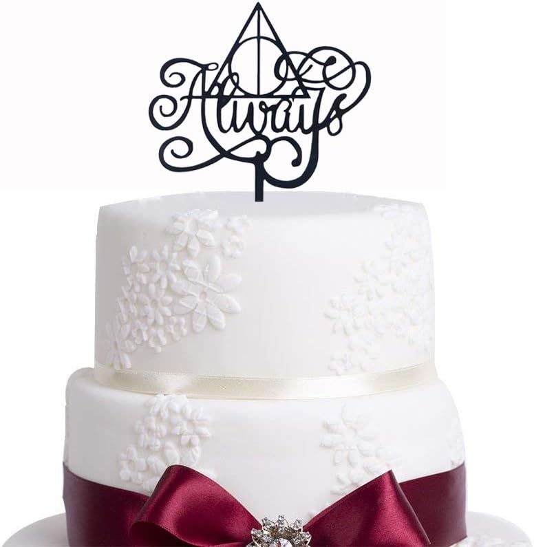 Black Always Cake Topper, Always Cake Sign Inspired for Wedding Anniversary/Bridal/Shower Party Cake Decor, After All This Time Cake Topper