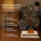 YATSKIA Black Tourmaline Crystal Tree, Gemstone Tree Home Office Decor, Spiritual Decor, Crystal Gifts