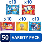 OREO Mini Cookies, Mini CHIPS AHOY! Cookies, RITZ Bits Cheese Crackers, Nutter Butter Bites & Wheat Thins Crackers, Nabisco Cookie & Cracker Variety Pack, 50 Snack Packs