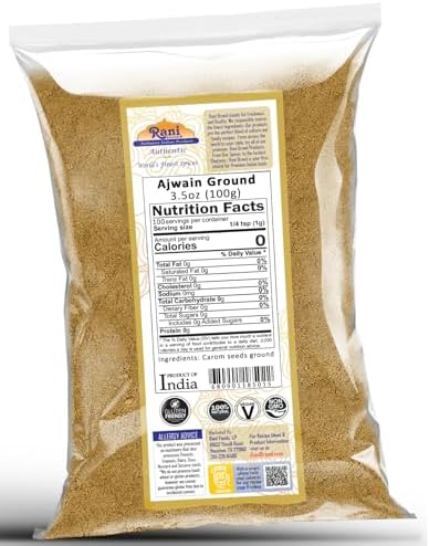 Rani Ajwain Powder (Carom Bishops Weed) Ground Spice 3.5oz (100g) ~ All Natural | Vegan | Gluten Friendly | NON-GMO | Kosher | Indian Origin