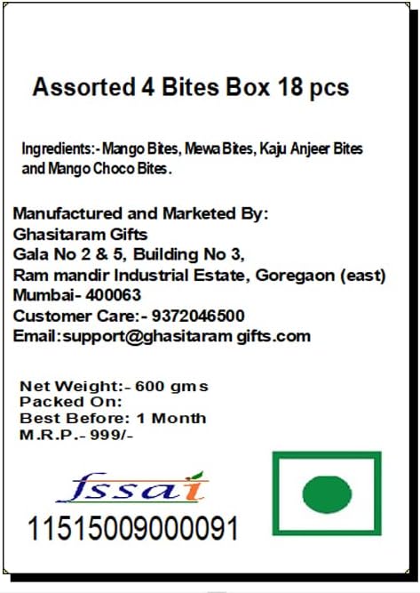 Jaiccha Ghasitaram Rakhi Gifts for Brothers Assorted 4 Bites Box 18 pcs with Beads Rakhi