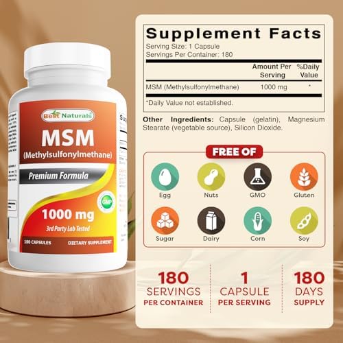 Best Naturals MSM 1000 mg 180 Capsules