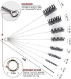 16 Inch Extra Long Pipe Cleaning Brush Set Abrasive Filament, 8 Piece Variety Pack for Removal of Rust, Corrosion, Paint, Etc.