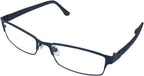 Mens Womens Black Blue Metallic Frame Reading Glasses