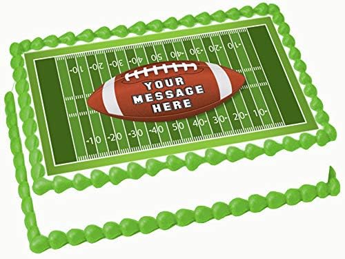 Football Field game Ball 1/4 sheet (10.5 x 8 in.) Edible cake topper image Birthday Party Decoration.