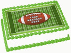 Football Field game Ball 1/4 sheet (10.5 x 8 in.) Edible cake topper image Birthday Party Decoration.