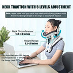 Cervical Neck Traction Device,Electric Air Pump Neck Stretcher Cervical Traction Device,with 3 Power Traction and 8 Airbag Support,Neck Brace which Decompresses the Neck and Relieves