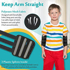 Mybow Pediatric Elbow Brace Splint Child Kids Arm Immobilizer Cubital Tunnel Syndrome Ulnar Nerve Entrapment Toddler Anti Thumb Stop Finger Sucking Arm Restraint Brace (2 PCS)