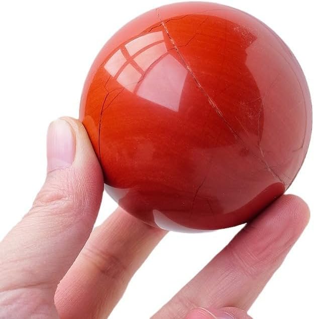 1.57-1.97inch/4-5cm Natural Red Jasper Crystal Ball, Hand Polished Quartz Stone Sphere, Reiki Healing Mineral Sphere, Energy Balancing Degaussing Stone, Home Office Desktop Ornament, Collection Gift