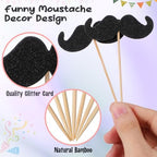 Para Cuartos Cupcake Ornaments Cupcake Topper 40pcs Mustache Party Decorations Little Man Shower Decorations Mustache Cupcake Toppers Cake Decor Moustache Product