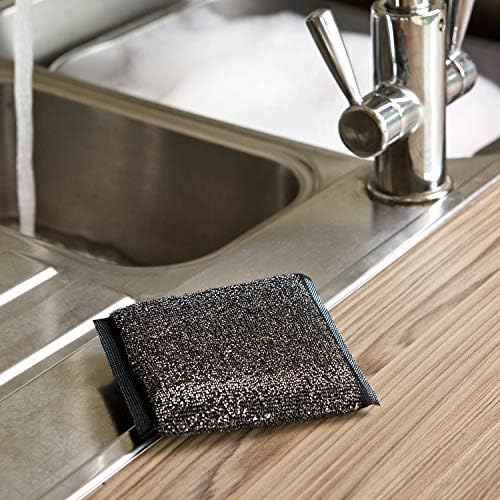 Marigold Scrub Away Stainless Steel Scourers - 20 Single Packs of Scouring Pads - Heavy Duty Non Scratch Metal Scourer - Easy to Clean - Tackles Tough and Burnt on Food