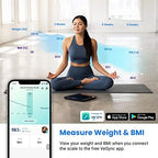 Etekcity Smart Scale for Body Weight and BMI, Bathroom Digital Electronic Weighing Scale for People, Bluetooth Free VeSync APP Connection, Rounded Corner, Accurate to 0.1lb/0.05kg, 400 lbs, Black