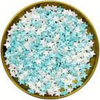 Dynastang Blue & White Stars Sprinkles Edible Stars Cake Decorating Stars Cake Decorations Cupcake Toppers Cookie Decorating Perfect for Cakes, Cupcakes, Desserts Toppings 3OZ