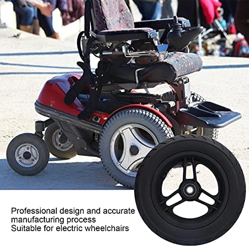 BestAlice Walker Wheels Replacement, 10 Inch Wheels for Walker, Electric Wheelchair Front Wheel, Wheelchair Caster Wheels Electric No Inflation Polyurethane 6001 Bearing 12mm 10x2 Hole