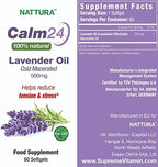 Nattura Calm Aid Lavender Oil Pills - 500mg - 60 Softgels - 100% Natural, Helps Reduce Stress, Calming for Body & Mind, Non-GMO, Certified Kosher
