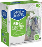 Berkly & Jensen 1.2mil Industrial Drum Liner Bags, 55 Gallon, 50 Bags
