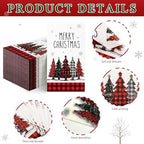 100Pcs Christmas Napkins, Disposable Decorative Christmas Tree Paper Napkins for Xmas Dinner Party Supplies, 7.87 x 4.3 Inch